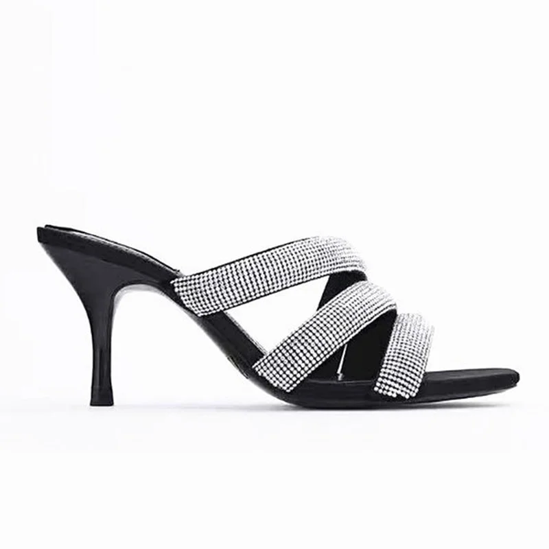 New high-heeled sandals sexy slippers thin heels party strange style customized summer slippers women sandals shiny rhinestone New high-heeled sandals sexy slippers thin heels party strange style customized summer slippers women sandals shiny rhinestone