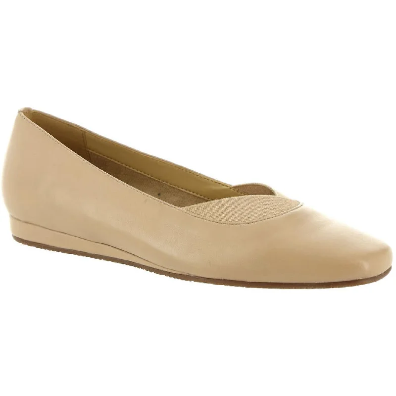 SoftWalk Womens Viana Leather Slip On Ballet Flats