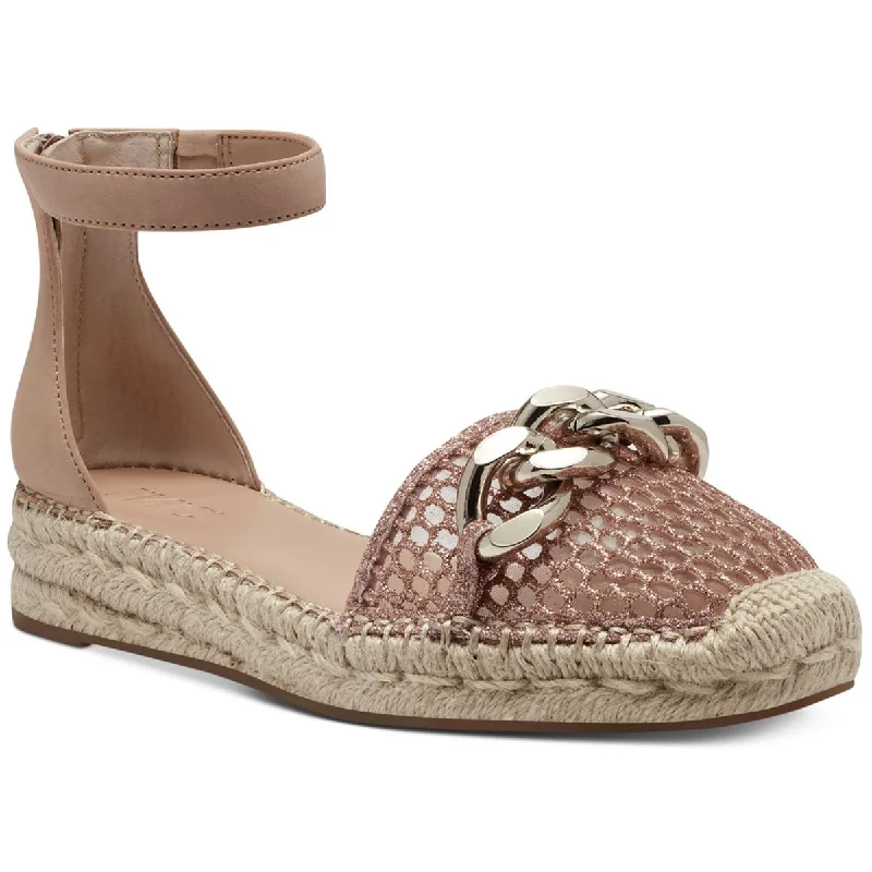 Womens Closed Toe Ankle Strap Espadrille Heels