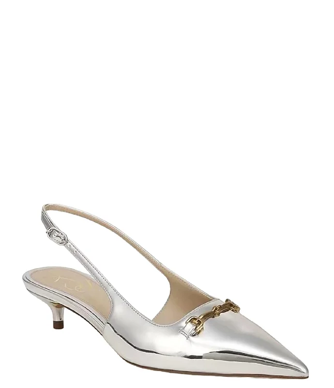 Fitzgerald Slingback Pump In Soft Silver