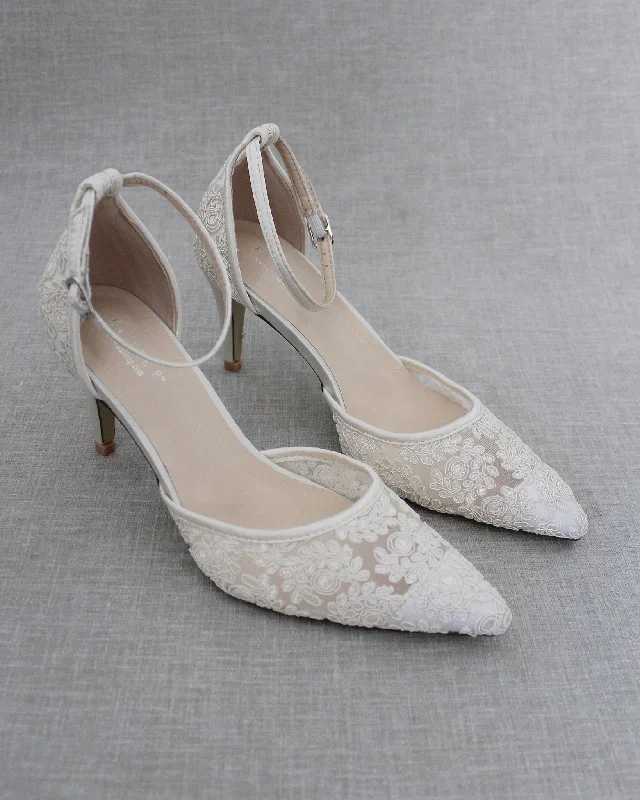 Lace Heels Wedding Shoes