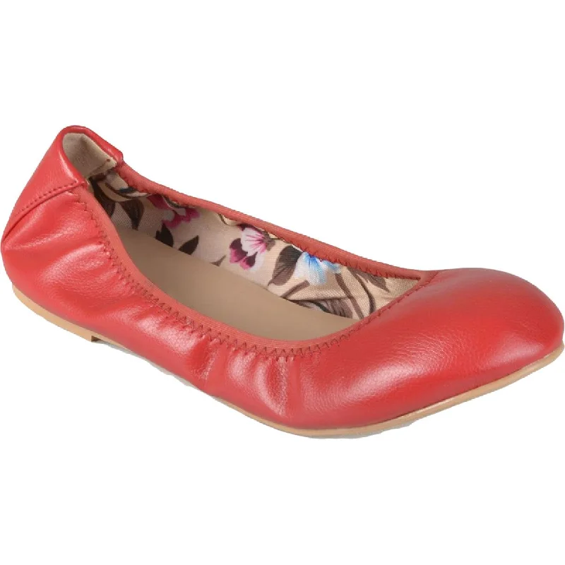 Journee Collection Womens Lindy Faux Leather Round Toe Ballet Flats