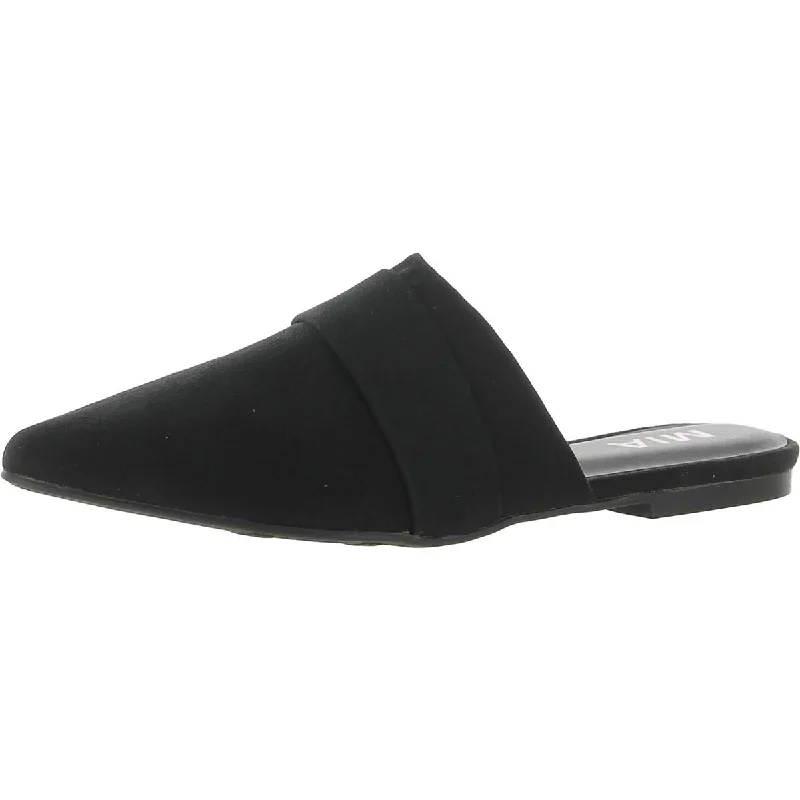 Mia Womens Cristy Faux Suede Almond Toe Mules