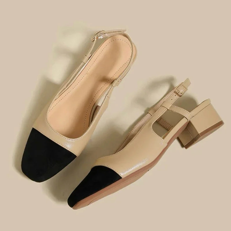 Women's Sandals Elegant Medium Heel Toe Mules Comfortable Office Women's Shoes