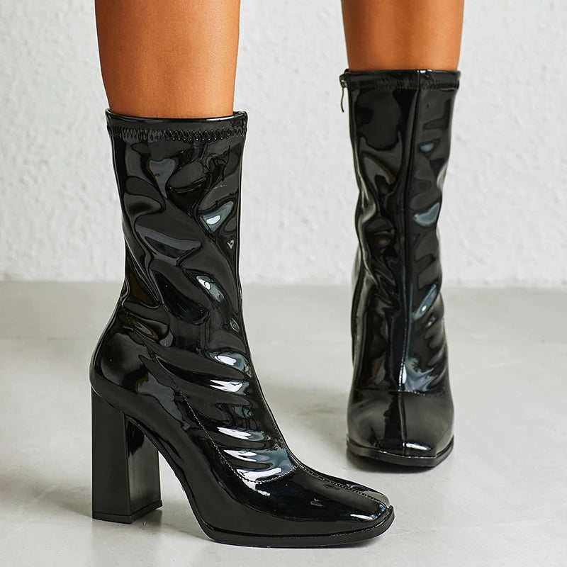 Sohiwoo Fashion Women Boots New Arrivals Square Toe Side Zipper Shoes Ankle Boots Martin Shoes Party Fashion High Heels Autumn Boot Sohiwoo Fashion Women Boots New Arrivals Square Toe Side Zipper Shoes Ankle Boots Martin Shoes Party Fashion High Heels Autumn Boot