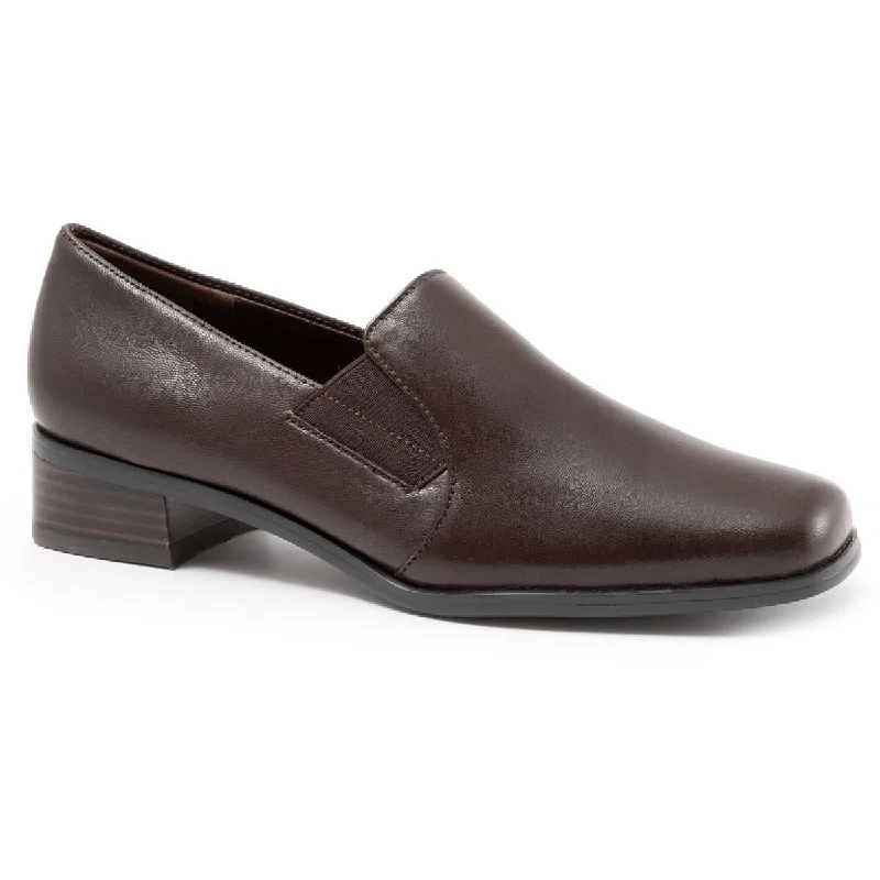 Trotters Womens Ash Leather Square Toe Loafers