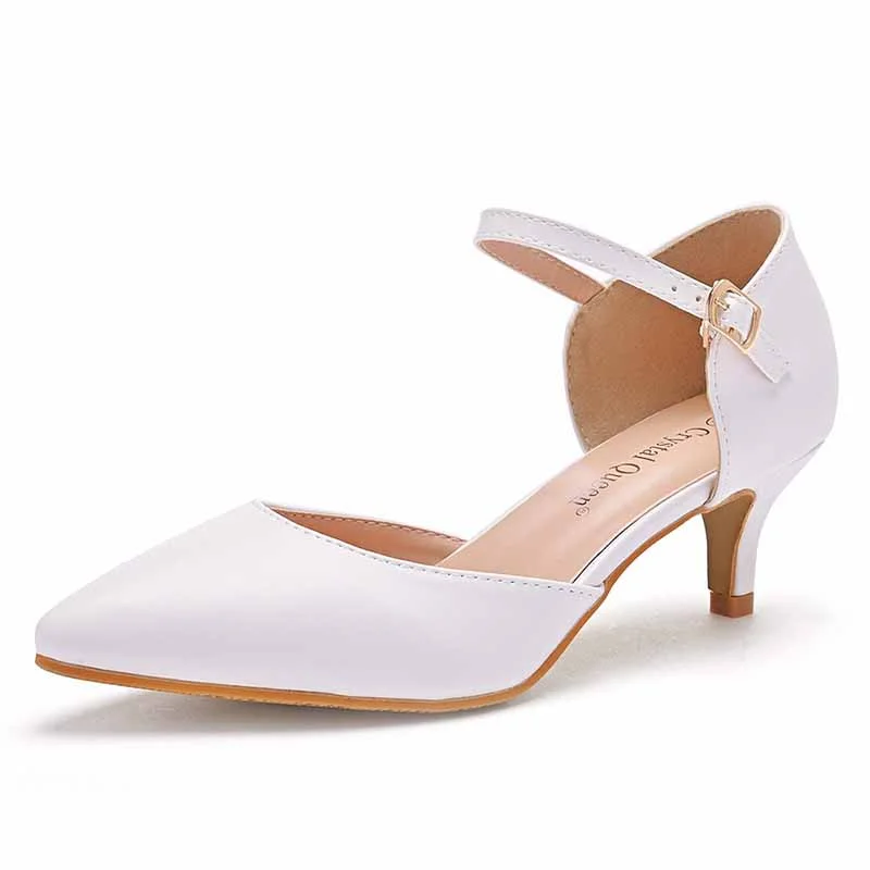 Women's Pointed Toe Ankle Strap Dress Shoes Wedding Party Pump 2.17"