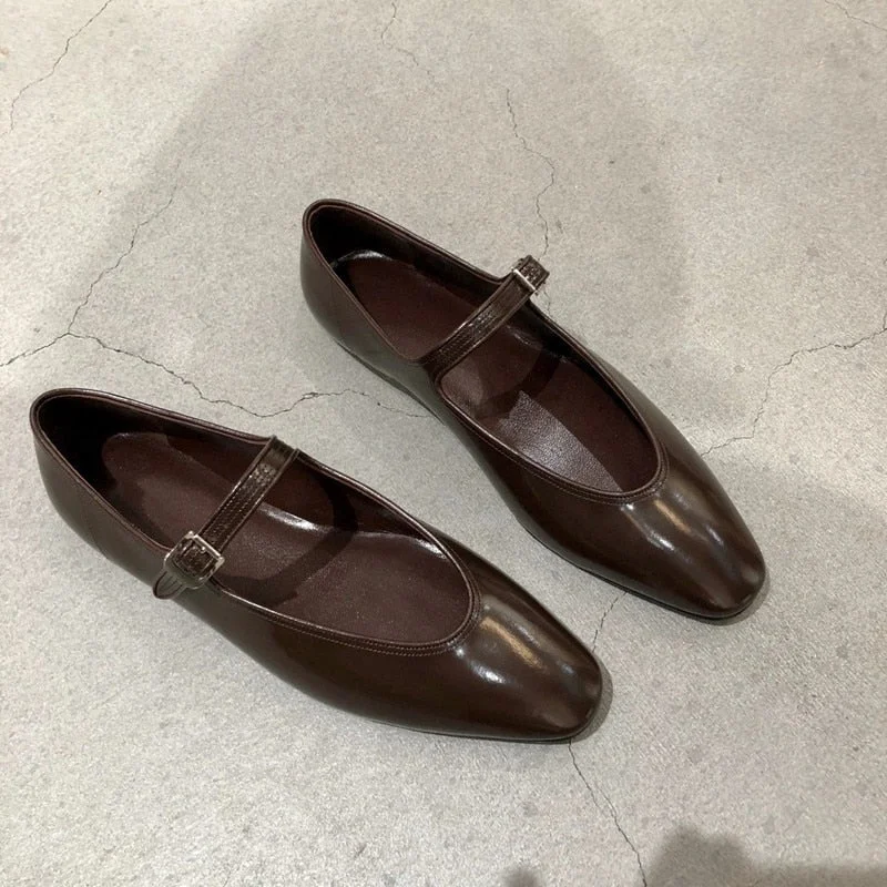 Advbridge Early Spring New Square Toe Flat Pumps One-word Buckle Single Shoes Women's Mary Jane Shoes Advbridge Early Spring New Square Toe Flat Pumps One-word Buckle Single Shoes Women's Mary Jane Shoes