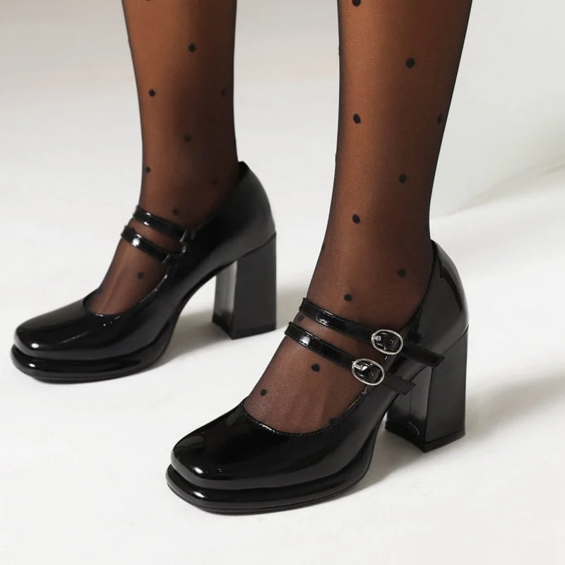 Advbridge Elegant Women's High Heels Mary Janes Shoes Classic Dress Pumps Black White Block Heels Wedding Office Shoes Female Large Size Advbridge Elegant Women's High Heels Mary Janes Shoes Classic Dress Pumps Black White Block Heels Wedding Office Shoes Female Large Size