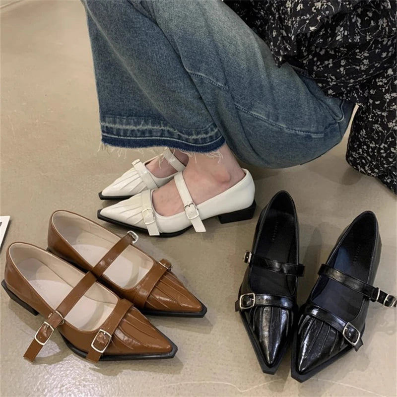 Advbridge Mary Jane Pointed Toe Shallow Pumps Women Shoes Platform Lolita High Heels Shoes Females Vintage Leather Woman Shoes Designer Advbridge Mary Jane Pointed Toe Shallow Pumps Women Shoes Platform Lolita High Heels Shoes Females Vintage Leather Woman Shoes Designer