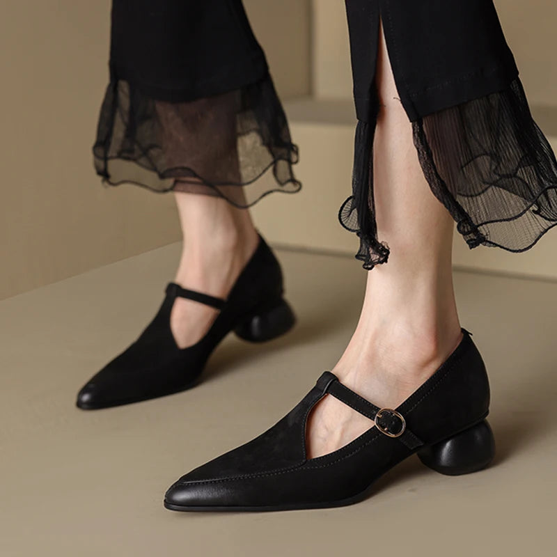Advbridge new Spring women pumps natural leather 22-24.5cm length sheepskin t-tied pointed toe Buckle Mary Jane shoes T-strap Advbridge new Spring women pumps natural leather 22-24.5cm length sheepskin t-tied pointed toe Buckle Mary Jane shoes T-strap