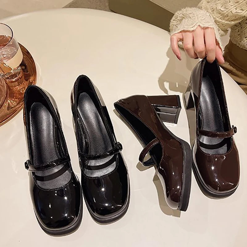 Advbridge Women High-heeled Mary Jane Shoes Spring New Retro Thick-heeled Pumps Lolita JK Shoes Elegant Female High Heels Advbridge Women High-heeled Mary Jane Shoes Spring New Retro Thick-heeled Pumps Lolita JK Shoes Elegant Female High Heels