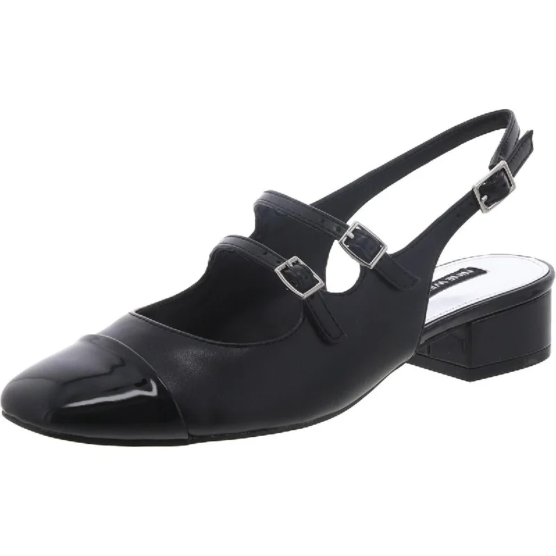 WN Norah 3 Womens Mixed Media Buckle Mary Jane Heels