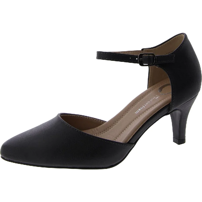 Womens Faux Leather Adustable Mary Jane Heels