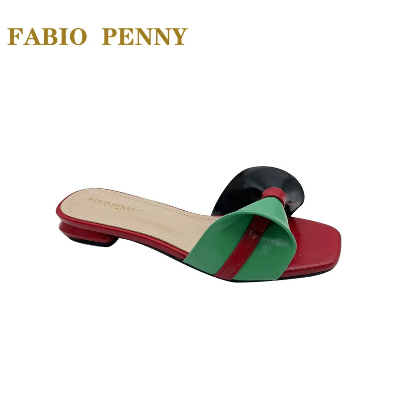 European Ladies Fashion elegant Flare Low heels Casual and comfortable open-toed