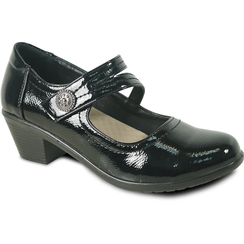KOZI Women Comfort Dress Shoe OY3239 Heel Pump Mary Jane Shoe Black Patent – Removable Insole KOZI Women Comfort Dress Shoe OY3239 Heel Pump Mary Jane Shoe Black Patent – Removable Insole