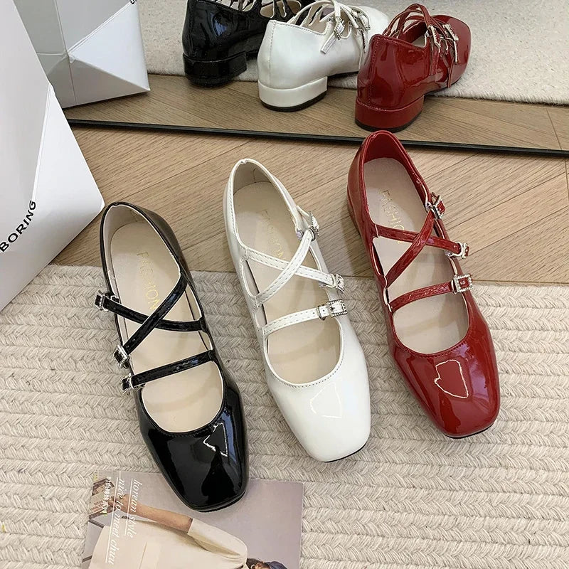 Sohiwoo Autumn Low Heel Women Mary Jane Shoes Fashion Crystal Buckle Shoes Ladies Comfort Party Wedding Pumps Sohiwoo Autumn Low Heel Women Mary Jane Shoes Fashion Crystal Buckle Shoes Ladies Comfort Party Wedding Pumps