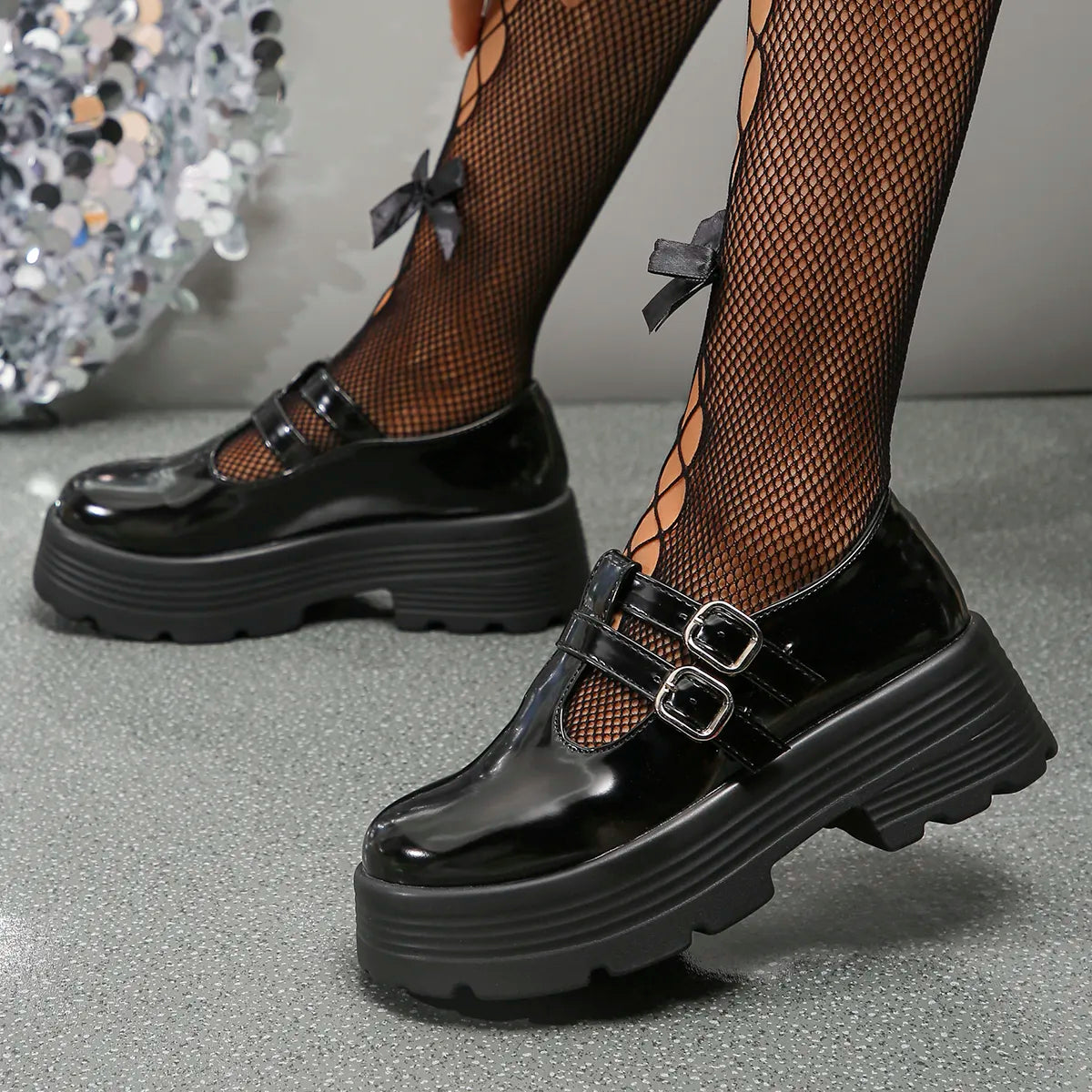 Sohiwoo Chunky Platform Mary Jane Shoes Women Patent Leather Double Buckle Strap Pumps Woman Black White Thick High Heels Lolita Shoes Sohiwoo Chunky Platform Mary Jane Shoes Women Patent Leather Double Buckle Strap Pumps Woman Black White Thick High Heels Lolita Shoes