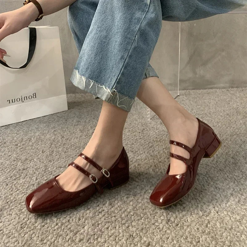 Sohiwoo Crystal Women Pumps Fashion Girls Shallow Buckle Soft Leather Mary Jane Shoes Ladies Elegant Low Heel Shoes Sohiwoo Crystal Women Pumps Fashion Girls Shallow Buckle Soft Leather Mary Jane Shoes Ladies Elegant Low Heel Shoes