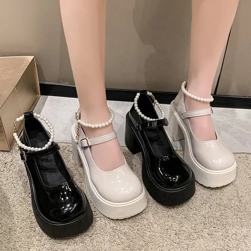 Sohiwoo Fashionable White Chunky Platform High Heels Women's 2024 New Autumn/Winter Mary Jane Comfortable Sneakers Sohiwoo Fashionable White Chunky Platform High Heels Women's 2024 New Autumn/Winter Mary Jane Comfortable Sneakers