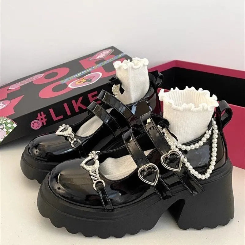 Sohiwoo Mary Janes Shoes for Women's Pumps Medium Heel Platform Heels Kawaii Lolita Fashion Round Toe Girls School Gothic Free Shipping Sohiwoo Mary Janes Shoes for Women's Pumps Medium Heel Platform Heels Kawaii Lolita Fashion Round Toe Girls School Gothic Free Shipping