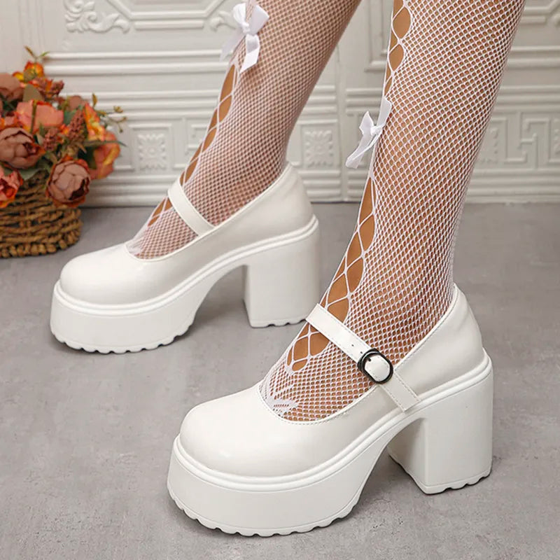 Sohiwoo Pink Chunky Platform High Heels Pumps Women 2024 Autumn Ankle Straps Mary Jane Lolita Shoes Woman Plus Size 42 Cute Party Shoes Sohiwoo Pink Chunky Platform High Heels Pumps Women 2024 Autumn Ankle Straps Mary Jane Lolita Shoes Woman Plus Size 42 Cute Party Shoes
