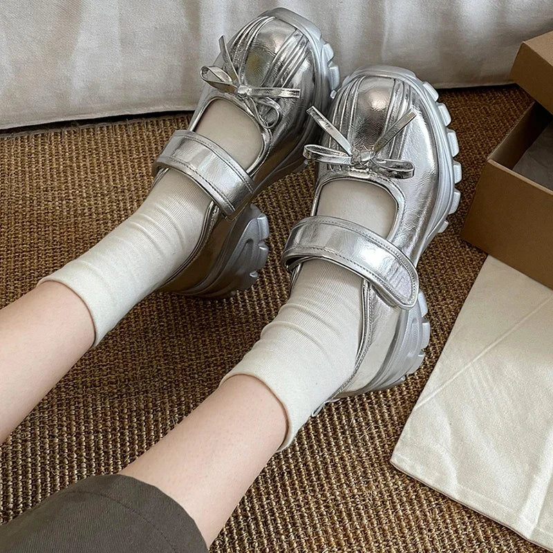 Sohiwoo Platfrom Heel Women Mary Jane Shoes Fashion Shallow Butterfly-knot Shoes Spring Autumn Ladies Elegant Party Pumps Sohiwoo Platfrom Heel Women Mary Jane Shoes Fashion Shallow Butterfly-knot Shoes Spring Autumn Ladies Elegant Party Pumps