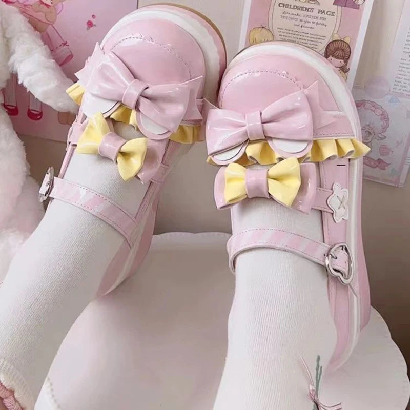 Sohiwoo Sweet Girls Lolita Gothic Shoes Monk Straps High Heels Cute Bowknots Flat Platform Mary Jane Shoes Sohiwoo Sweet Girls Lolita Gothic Shoes Monk Straps High Heels Cute Bowknots Flat Platform Mary Jane Shoes