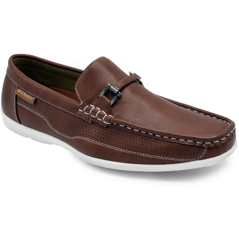 Akademiks Mens Hero 04 Faux Leather Slip-On Loafers