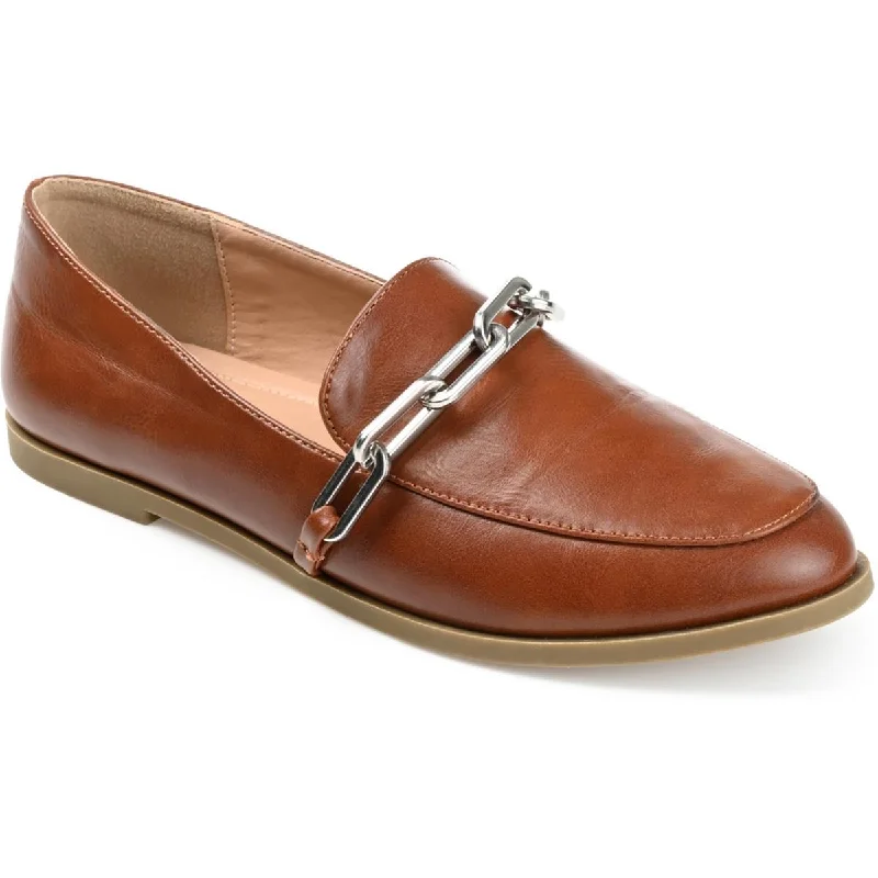 Journee Collection Womens Madison Faux Leather Almond Toe Loafers