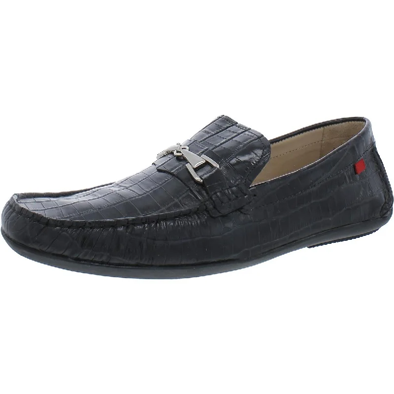 Marc Joseph Mens Park Ave 2 Faux Leather Slip On Loafers