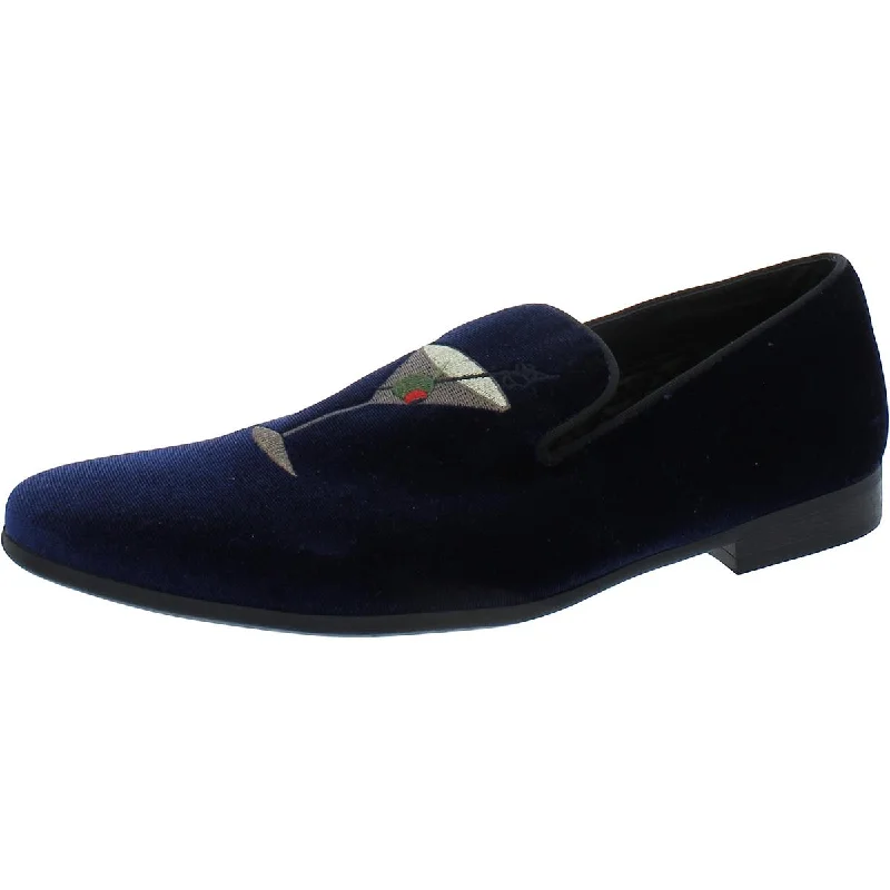 Steve Madden Mens Martini Velvet Almond Toe Loafers
