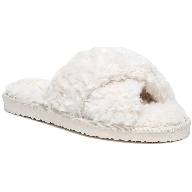 Jeane Womens Faux Fur Padded Insole Scuff Slippers