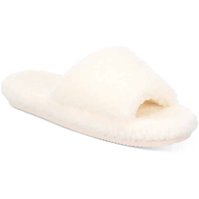 Dinnaa Womens Cozy Faux Fur Slide Slippers
