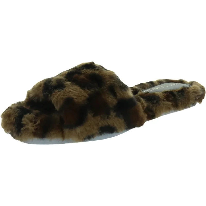 Ampendie Womens Faux Fur Comfort Slides