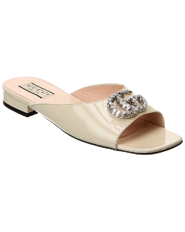 Gucci Double G Patent Slide Sandal
