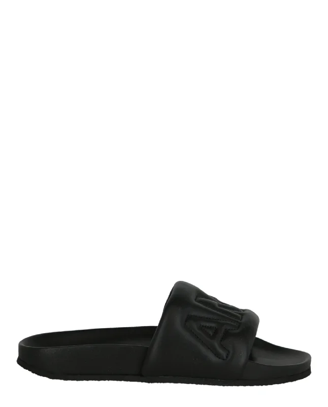 AMBUSH Womens Quilted Lettering Logo Sliders