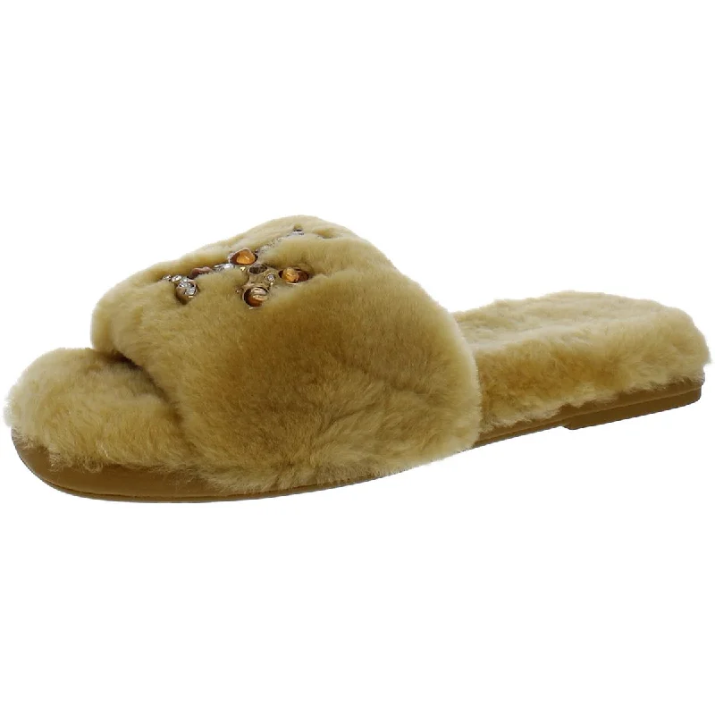 Bombe Miller Slide Womens Sheep Fur Flat Slide Slippers