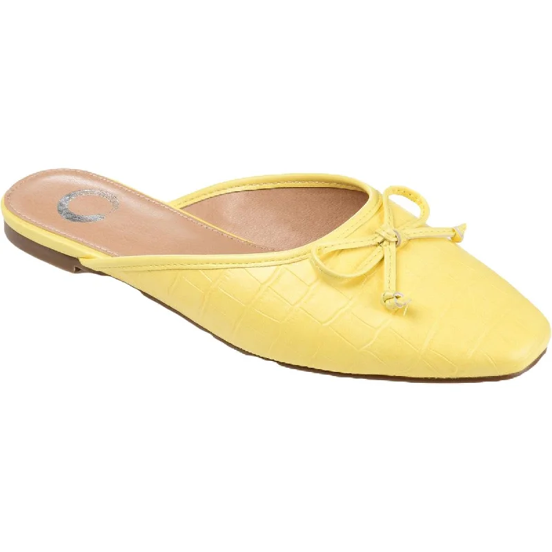 Womens Embossed Slip On Mules