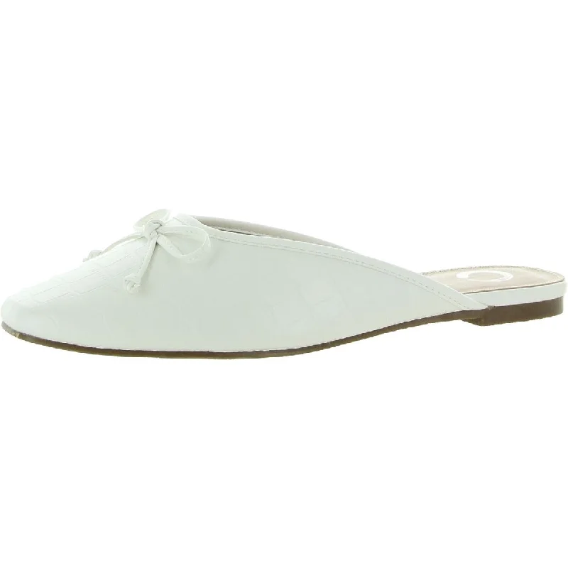 Womens SQUARE TOE TEXTURED Mules
