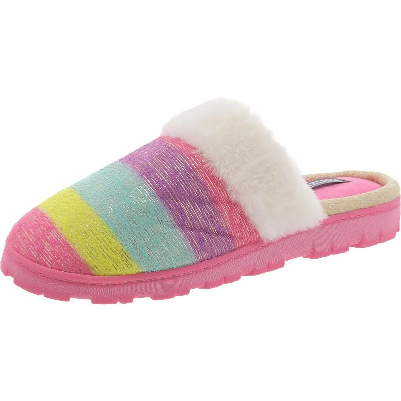 Womens Faux Fur Cozy Slide Slippers