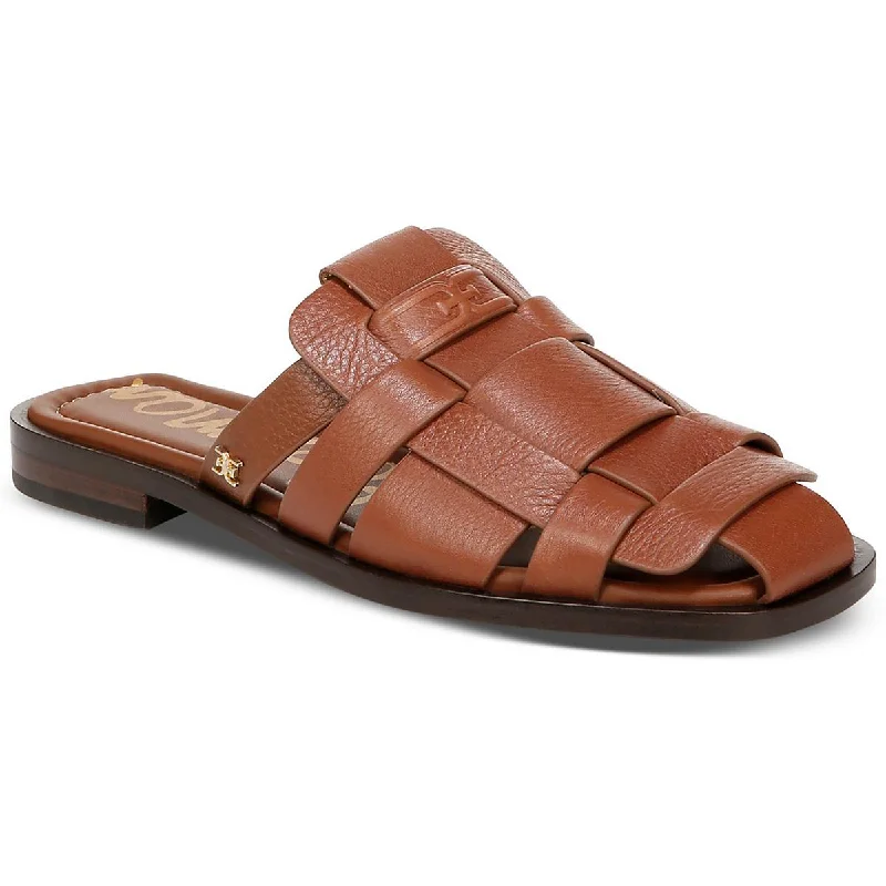 Dina Womens Leather Slip On Mules