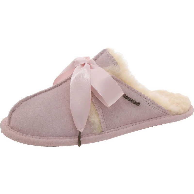 Jolietta Ribbon Womens Bow Slip On Slide Slippers