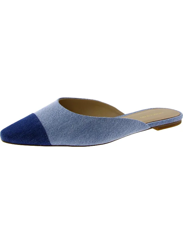 Carlotta Womens Denim Slip On Mules