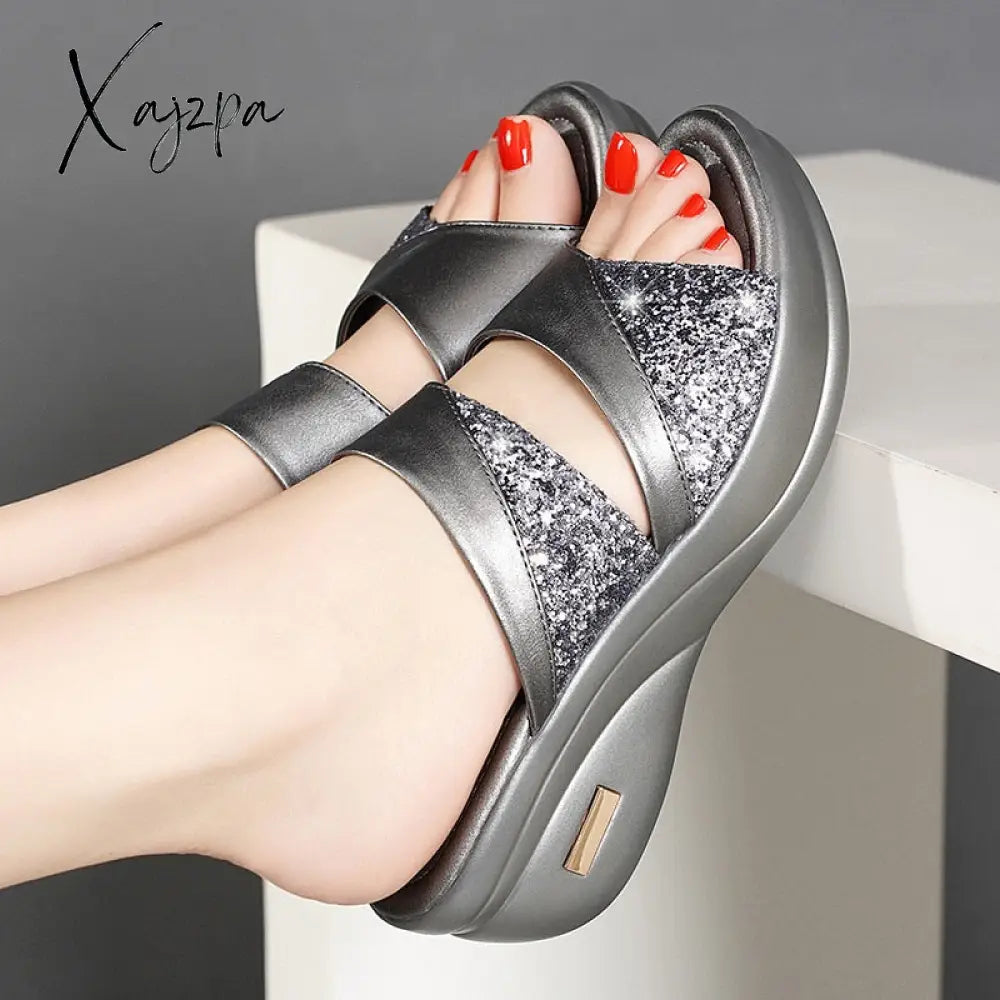 Xajzpa - Comfortable Sandals Women Summer Fashion New Wedge Platform Women Fish Mouth Slippers Women's Shoes on Offer