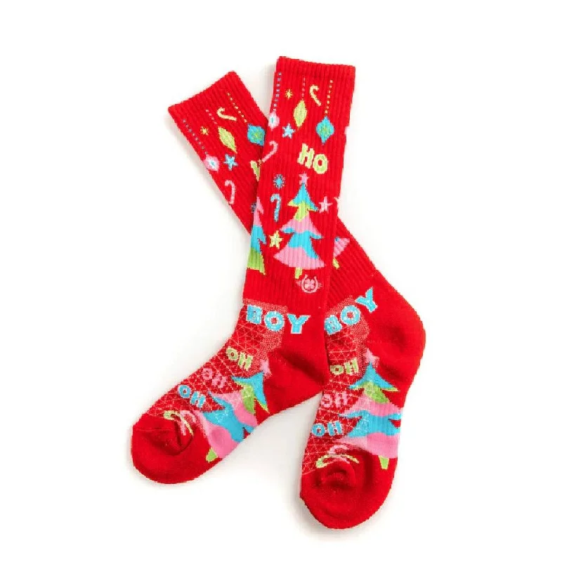 Lucky Chuck Women's Ho Ho Cowboy Red Performance Socks