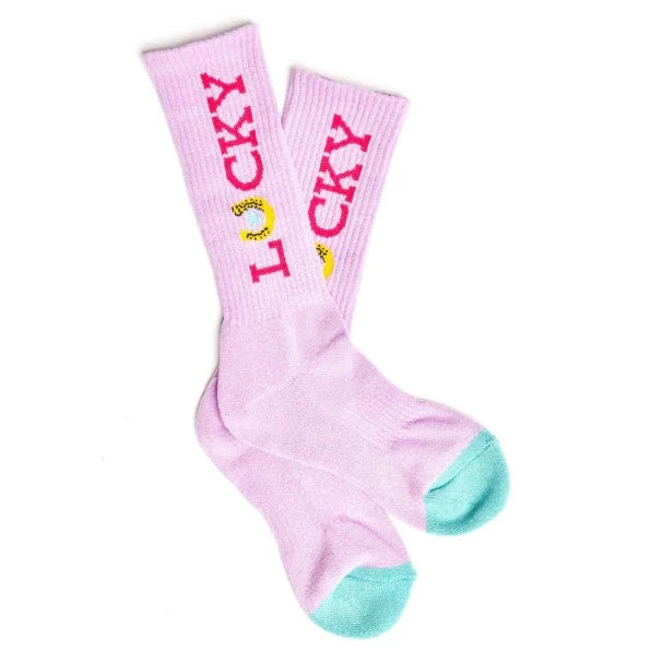 Lucky Chuck Women's Lavender Light Pink Performance Socks
