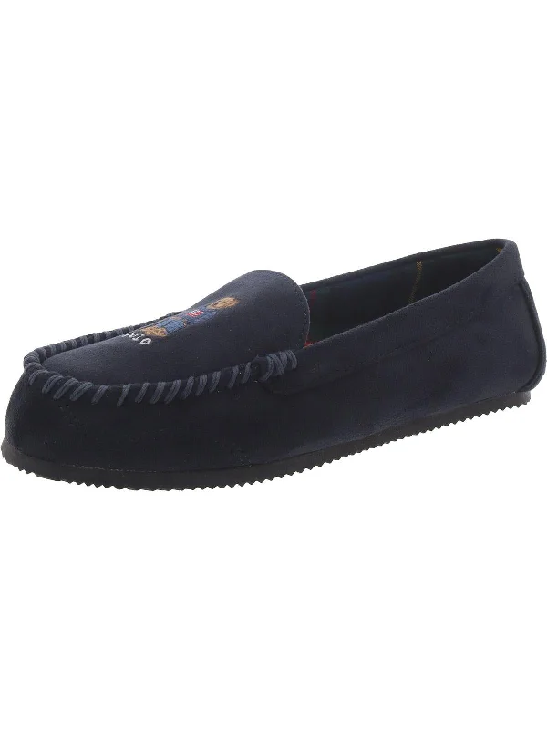 Dezi Womens Faux Fur Slip On Loafer Slippers
