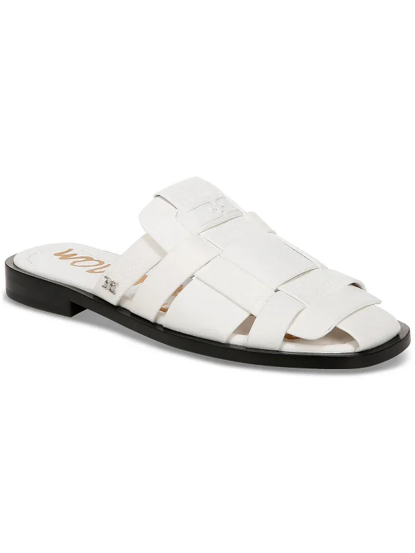 Dina Womens Leather Slip On Mules