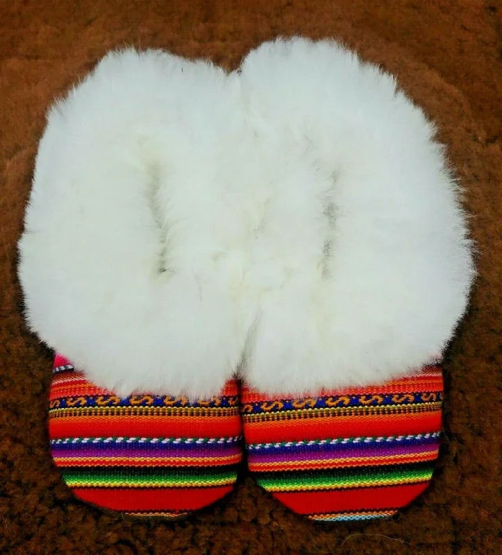 Fuzzy Peruvian unisex Alpaca Fur Slippers- Real Alpaca Huacaya Fur